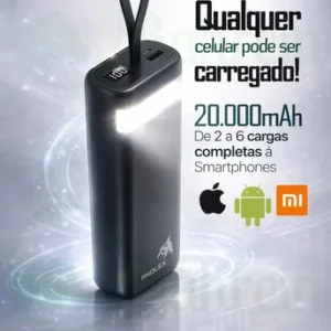 Carregador Portátil Power Bank 20.000mAh com Carregamento Turbo para Celular Bahrein - Imagem 3