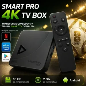 Smart Box 4K Android Tv Transforme Sua Tv Em Smart 2 Gb RAM 16 GB de Armazenamento Android Netflix Prime Video Play Store - Imagem 1
