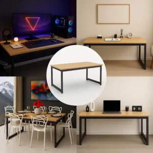 Mesa Escritório Industrial 150x60 Reforçado Ferro Homeoffice - Imagem 7