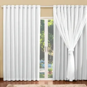 Cortina Blackout com voil para quarto e sala tamanho 4,00 x 2,70 na cor Branco Gelo - Imagem 6