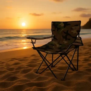 Cadeira Camping Dobravel Camuflada Porta Copo Ate 150kg - Imagem 8