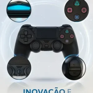 Controle Sem Fio Bluetooth Para Ps4 Videogame Joystick Tv Samsung Pc P4 Ps 4 Dual Shock Manete Pc Gamer Controle Bluetooth Tv Smart Sem Fio Celular Headset Com P2 Cor Preto - Marca REDFIN - Imagem 11