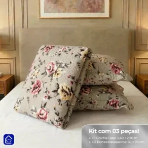 Kit Colcha Cobre Leito 3 Peças Dupla Face Casal Queen King - Imagem 5