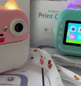 Câmera Digital Infantil Impressão Instantânea Dorama Foto Video Jogos Cor Câmera Polaroid Rosa - Imagem 2