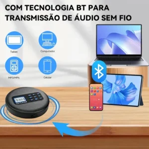 Leitor De Cd Portátil Bluetooth Suporta Cd/cd-rw/wma/mp3 - Imagem 7