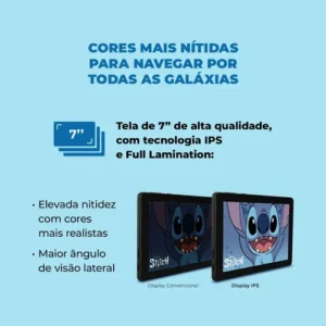 Tablet Positivo Vision Tab 7 Stitch, 64 GB, 3 GB RAM, Tela 7" IPS, Android 14 Go, com Capa e Mochila - Imagem 12