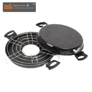 Churrasqueira De Fogão Antiaderente 25Cm Preto Nacional - Imagem 1
