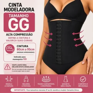 Cinta Modeladora Redutora Afina Cintura Alta Compressão - Imagem 6