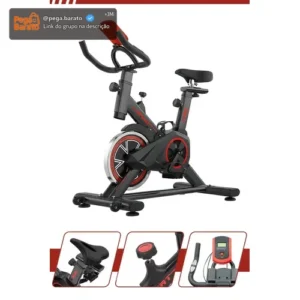 Bicicleta Ergométrica Bike Spinning Redfin Residencial Vertical Roda Inércia 6kg Resistência Ajustável Display Lcd Treino Emagrecimento Condicionamento Físico Silenciosa Compacta Para Casa Academia - Imagem 1