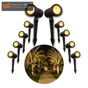 Kit 10 Luminária Espeto Jardim Super Led 7w Ip65 Prova Dágua - Imagem 1