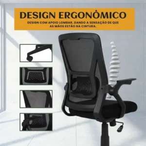 Cadeira de Escritório Presidente Ergonômica Valencia Diretor Executiva com Apoio de Braço, Suporte Lombar e Malha Respirável LuvinCo - Imagem 2
