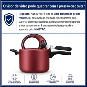 Panela De Pressão Mta Com Visor Grande Antiaderente 4,5 Litr - Imagem 5