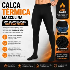 Calça Térmica Masculina Segunda Pele Meia Flanelada Felpuda - Imagem 8