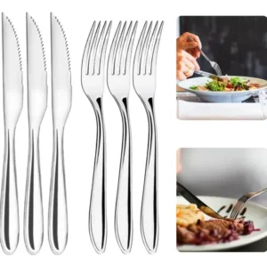 Kit 48 Garfo E Faca Em Inox Talheres De Mesa Buffet Cozinha - Imagem 2