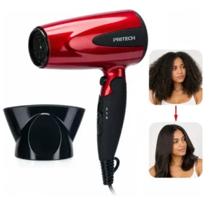 Secador de Cabelo Pritech Profissional Portátil 1200W Com Ar Frio para Viagem e Cabelos Cacheados - Imagem 10