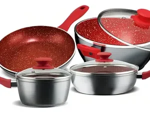 Conjunto De Panelas Philco Pkt407 4 Peças Cor Cinza/vermelho - Imagem 3