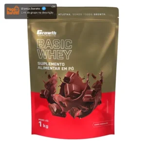 Basic Whey 1kg Growth Supplements - Chocolate - Imagem 1