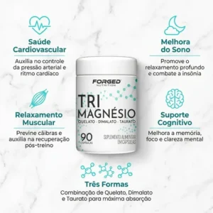 Tri Magnésio Quelato Dimalato Taurato 90 Cápsulas Alta Absorção - Forged Nutrition - Imagem 4