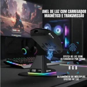 Mouse Gamer X11 Attack Shark Tri Mode 22000dpi Paw3311 Dock Cor Preto - Imagem 3