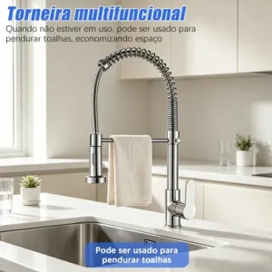 Torneira Cozinha Gourmet Bancada Flexível Monocomando Pia - Imagem 9