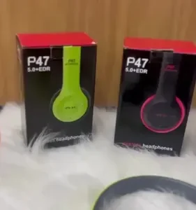 Fone P47 Headphone Estéreo Redução De Ruídos Bluetooth 5.4 Vermelho - Imagem 2
