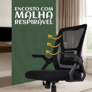 Cadeira de Escritório Presidente Ergonômica Valencia Diretor Executiva com Apoio de Braço, Suporte Lombar e Malha Respirável LuvinCo - Imagem 4