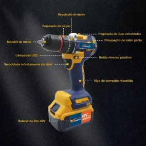 Kit 48v Ferramenta Lixadeira Martelete Parafusadeira Impacto - Imagem 6