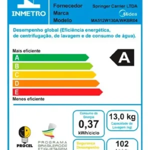 Lavadora De Roupas Midea Wave Agitator 13kg Branca 127v - Imagem 7