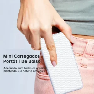 Carregador Portátil Inova de 10.000mAh Universal Rápido para Celular e Viagens Branco - Imagem 2