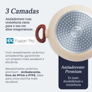 Jogo De Panelas Induçao Antiaderente Cerâmica 10 Peças Ppg Pfoa Free Baunilha - Imagem 9