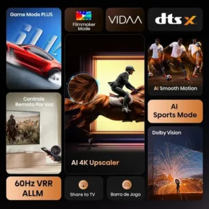 Hisense Smart TV 4K 75" Polegadas 75A6NV com Dolby Vision, HDR10, HLG, Dolby Gaming, Film Maker, DTS Virtual X, Compatibilidade Alexa e Google Home - Imagem 2