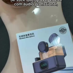 Microfone Lapela Redondo Sem Fio Duplo Imã Android E Iphone - Imagem 2
