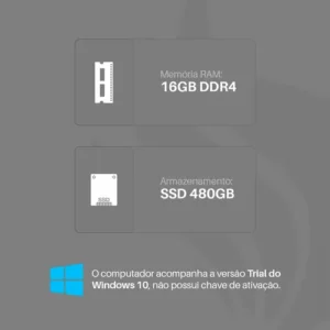 Pc Gamer Mcl, Amd Ryzen 5 5600gt, 16gb Ddr4, Ssd 480gb - Imagem 3