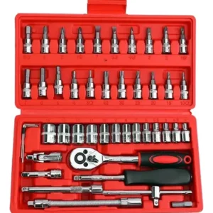 Kit Ferramentas Soquetes 46 Peças Com Catraca Reversível - Imagem 7