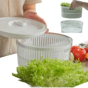 Conjunto Secador e Organizador De Salada De Geladeira Centrífuga Secador 5.5L - Imagem 11
