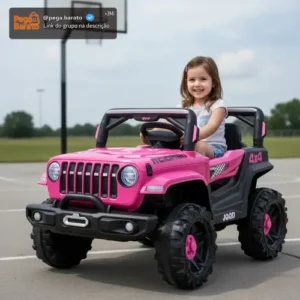 Jipe Infantil Elétrico 12v Carrinho Controle Remoto Música Brinq Kids - Imagem 1