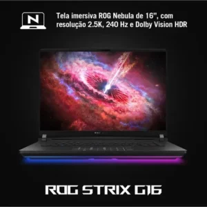 Notebook Gamer Rog Strix G16 G615jpr Nvidia Rtx 5070 Intel Core I9 14900hx 32gb Ram 1tb Ssd Windows 11 Home Tela 16 240hz Led Cinza - S5001w - Imagem 5