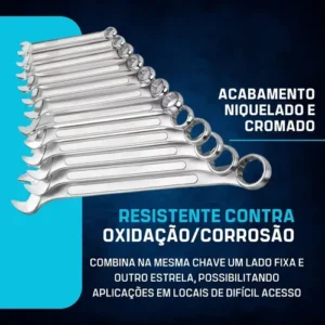 Jogo Chaves Combinadas Gedore Robust S09105012 06-22mm 12 Peças Cromado - Imagem 5
