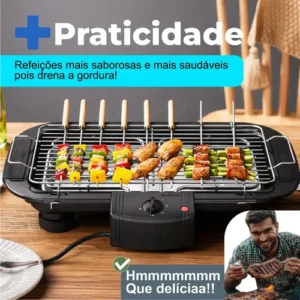Churrasqueira Elétrica Grande Steak Grill Para Apartamento 220v Sem Fumaça Preto - Aero Home - Imagem 5