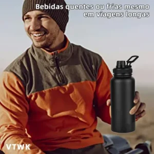1200ml Garrafa Térmica Bebidas Quentes E Frias Cor Preto Marca Vtwk - Imagem 7