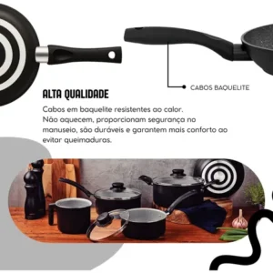 Jogo De Panelas Tramontina 9 Peças Turim Antiaderente Preto - Imagem 7