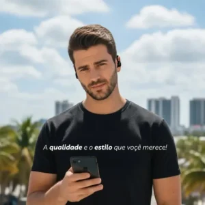 Fone de Ouvido Bluetooth 5.3 Tws Sem Fio Esportivo Compatível Com iPhone Samsung Xiaomi Motorola Com Gancho Premium KAPBOM Preto - Imagem 8