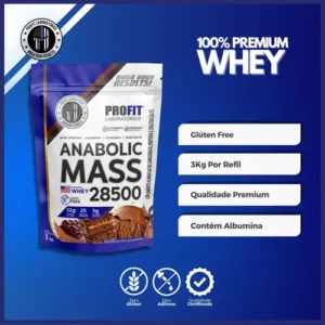 Hipercalórico Anabolic Mass 28500 3kg Profit Labs Sabor Chocolate - Imagem 5