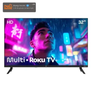 Smart Tv Multi 32 Dled Hd Roku Wi-fi Preto - Imagem 1