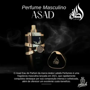 Perfume Lattafa Asad 100ml Eau De Parfum Original Árabe Original Com Nota Fiscal E Selo Original Lataffa - Imagem 3