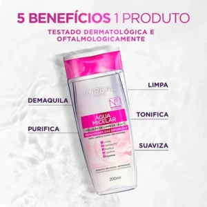 Água Micelar Solução De Limpeza 5 Em 1 L'oréal Paris Todos Os Tipos De Pele - Imagem 4