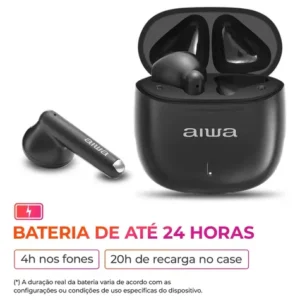 Fone de Ouvido Eardbud AIWA AWS-EB-05-B Bluetooth IPX4 24 Horas de bateria - Imagem 5
