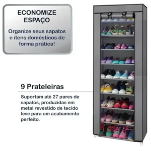 Sapateira Organizador Calcados E Objetos Com 9 Prateleiras Marca Mfl - Imagem 4