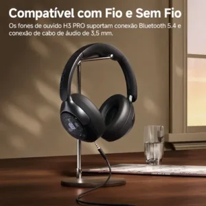 Headset QCY H3 Pro ANC 50dB Bluetooth 5.4 Multiponto 55h Cor Preto - Imagem 8