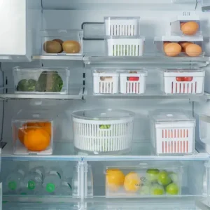 Conjunto Secador e Organizador De Salada De Geladeira Centrífuga Secador 5.5L - Imagem 5